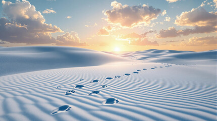 sunset in the snow