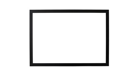 Empty digital screen frame on a sleek black background, ideal for showcasing presentations or artwork
