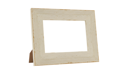 Empty picture frame on a white background, ideal for showcasing artwork or photography, with a simple and elegant design