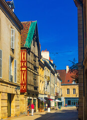 Traditional buildings in the Old town of Dijon - Burgundy, France