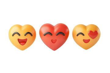Obraz premium Heartfelt 3d emoji icons set: emotions and love in vibrant detail