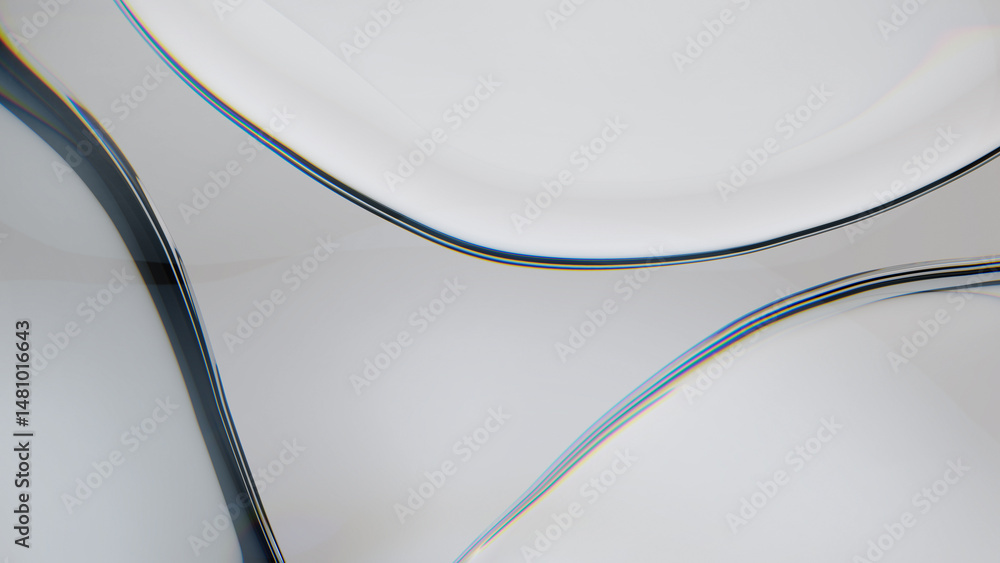 Poster abstract beautiful reflection and refraction glass. 3d rendering illustration not ai