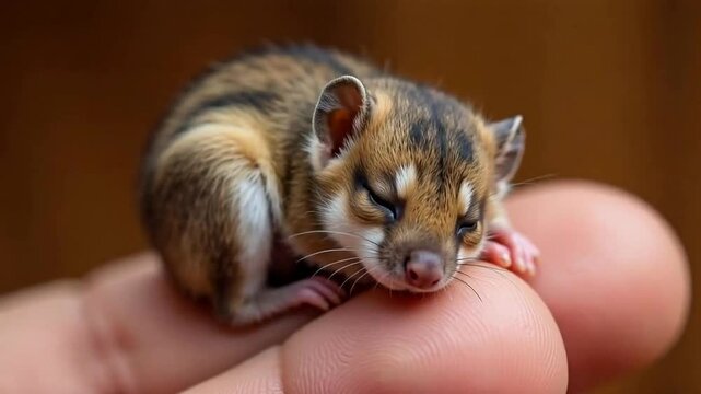 Adorable Baby Rodent in Hand