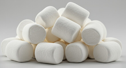 Another pile of white, pillowy marshmallows.
