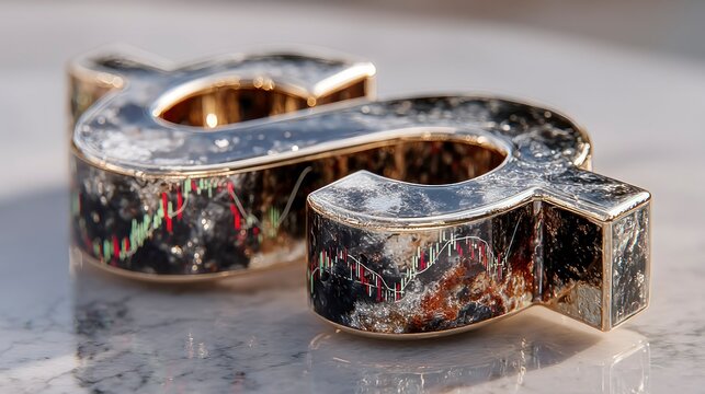 Financial Data Encased in Glass Rings A Symbol of Market Trends and Investment Insights