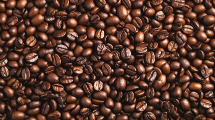 Fototapeta premium Roasted coffee beans rich brown background texture food and drink photography