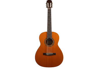 Obraz premium Classical guitar front view isolated on transparent background