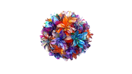 Vibrant Abstract Floral Sphere A Symphony of Color and Form