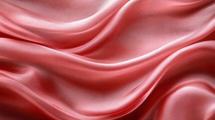Obraz premium Soft, flowing, coral-pink silk fabric