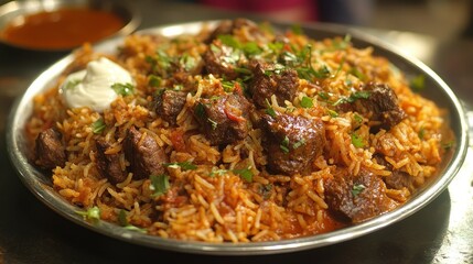 Fototapeta premium Spicy Lamb Biryani