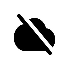 Black cloud symbol with a white diagonal line through it indicating a disabled or blocked connection