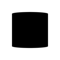 Illustration of a single black vertical line with rounded ends centered on a white background view from front