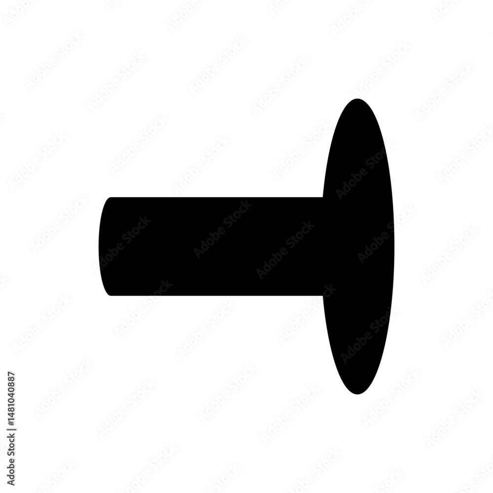 Poster a simple black horizontal line connecting to a circular shape on the right side of the image plane v