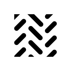 Black rounded rectangles arranged diagonally in a repeating pattern on a white background forming a texture