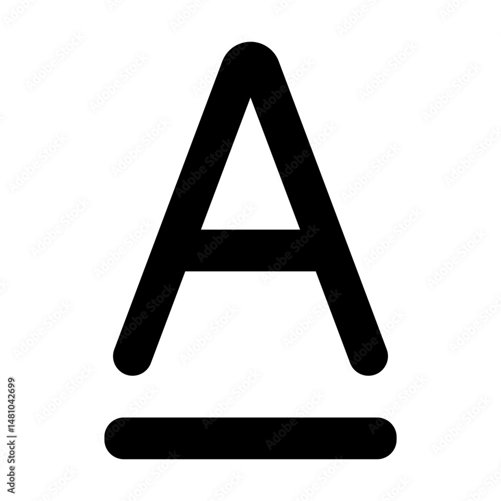 Poster a bold black alpha symbol with a thick line beneath it on a white background creating a simple graph