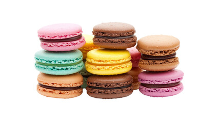 Fototapeta premium Colorful Stack of Macarons - French Pastry Delights