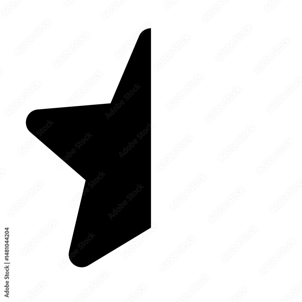 Aufkleber isolated black star shape with rounded corners and sharp points on a white background illustration