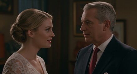 Intense Conversation A Moment of Suspense and Dialogue Between a Woman and Man