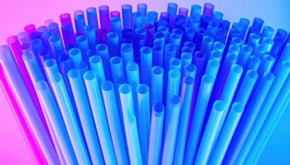 Fototapeta premium Colorful Plastic Straws Close-Up