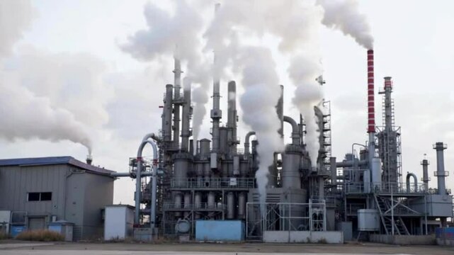 Industries are major sources of pollution, releasing considerable quantities of smoke.