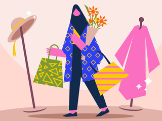 illustration of people shopping getting discounts