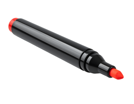 Red Marker Pen: Design & Use, Transparent Background