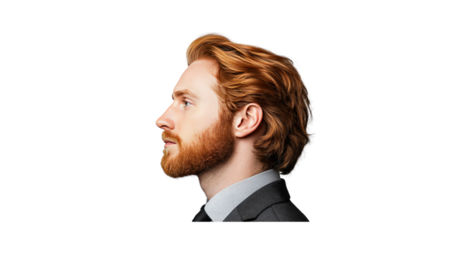 Profile of a Thoughtful Redhead Businessman - Powered by Adobe