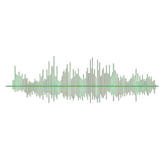 Abstract Green Sound Wave Or Audio Spectrum Line Isolated On Transparent Background