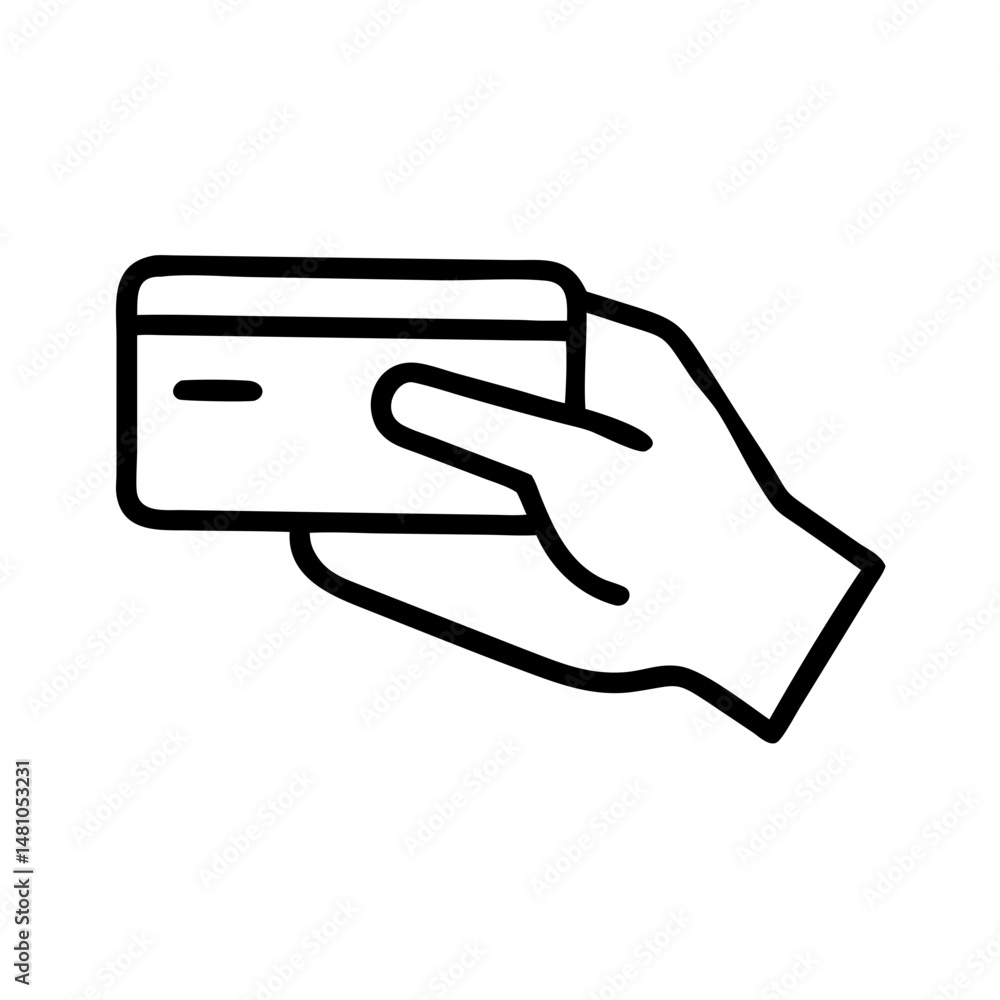 Poster credit card icon in minimalist style representing payment methods and financial transactions