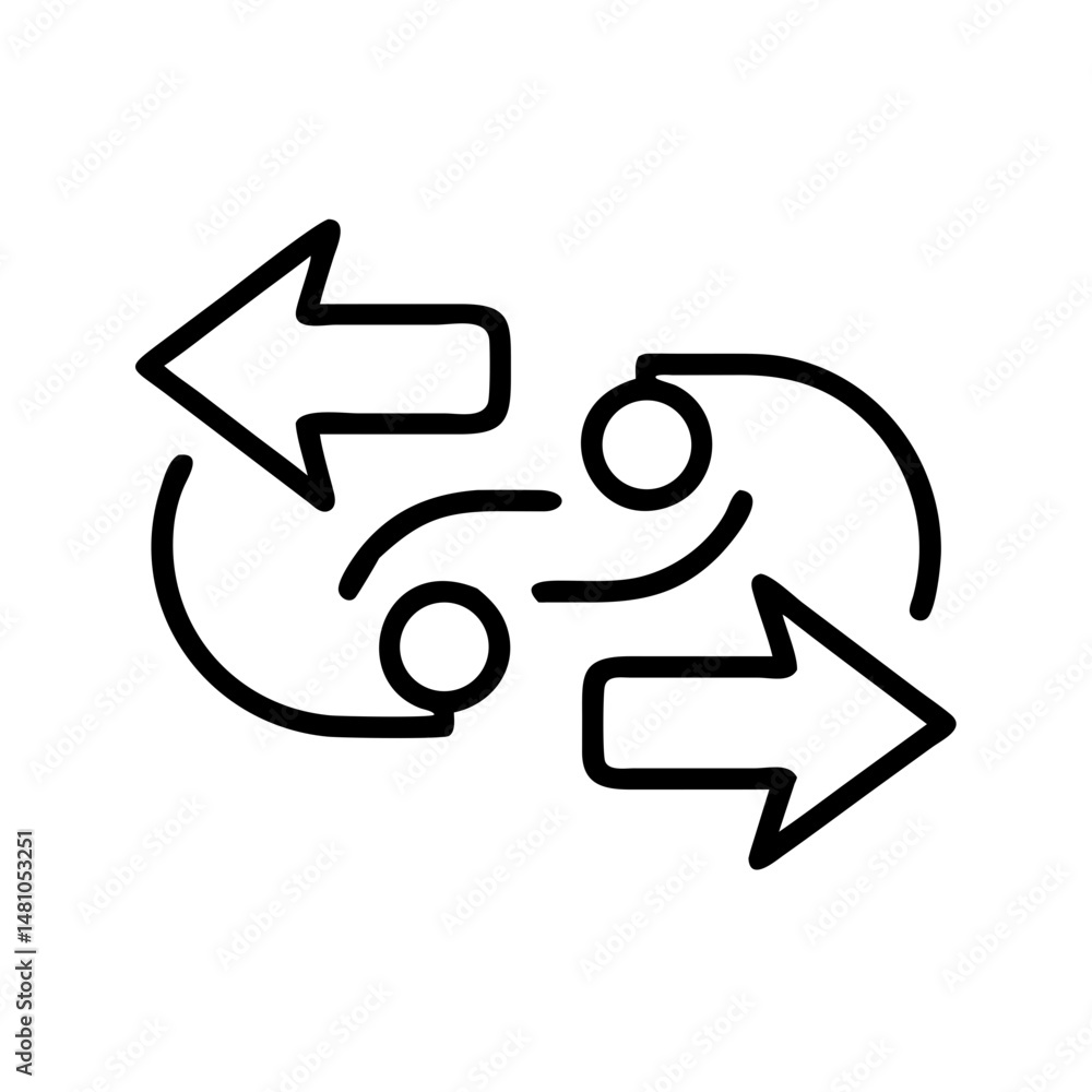 Poster conversion icon in minimalist style representing financial transactions and currency exchange proces