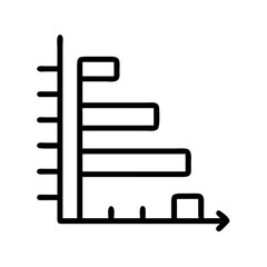 Bar chart icon in minimalist style representing financial analysis and data visualization