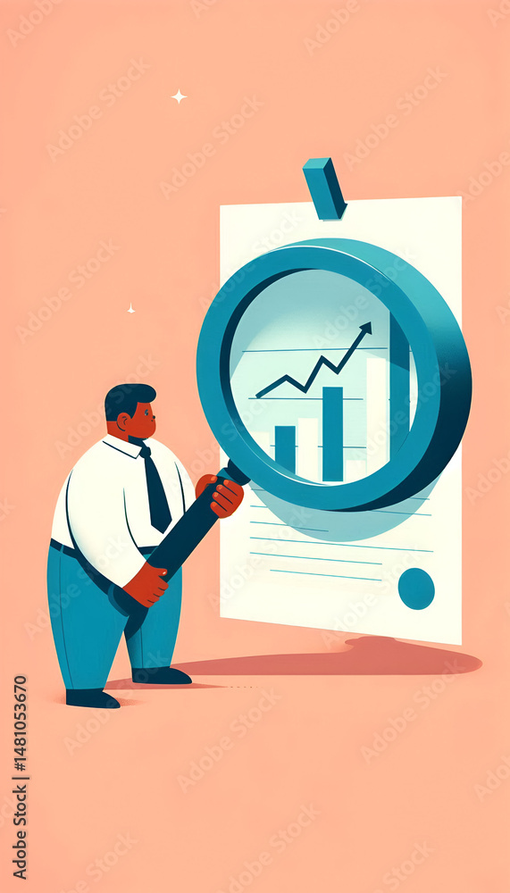 Poster analyzing business performance data through data visualization and charting