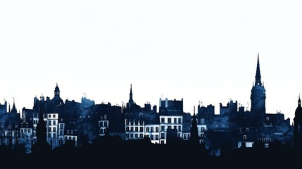 Fototapeta premium Orleans cityscape silhouette with historic architecture highlights French charm and elegance in twilight atmosphere