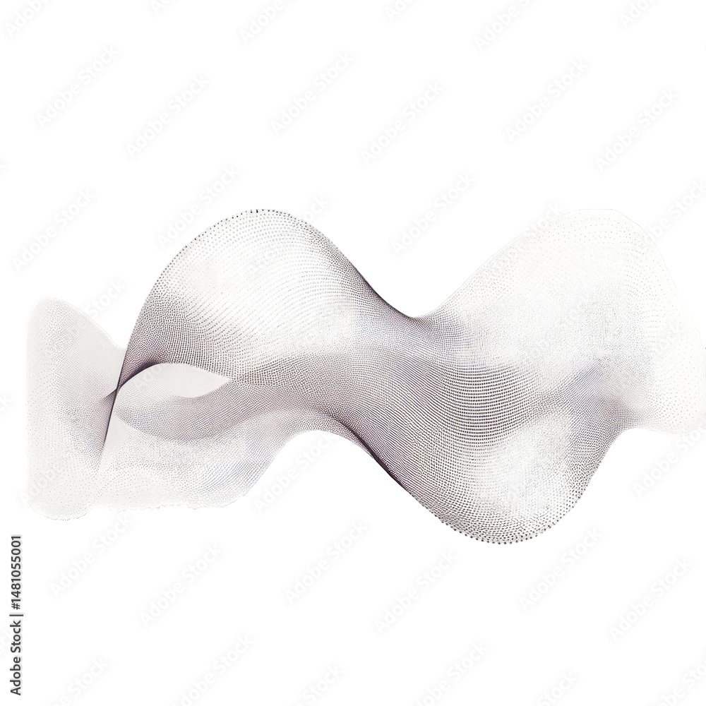 Poster abstract wave of gray lines on a transparent background