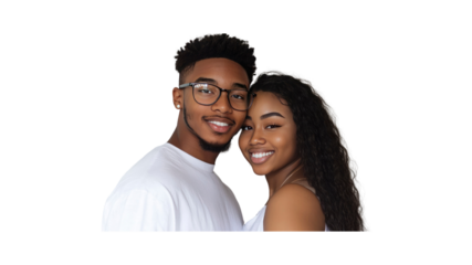 Happy Young African American Couple in Love, Smiling Together