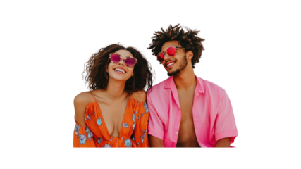 Happy Young Couple in Sunglasses on Vacation