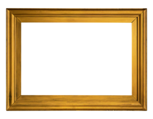 Artistic gilded vintage picture frame with transparent background