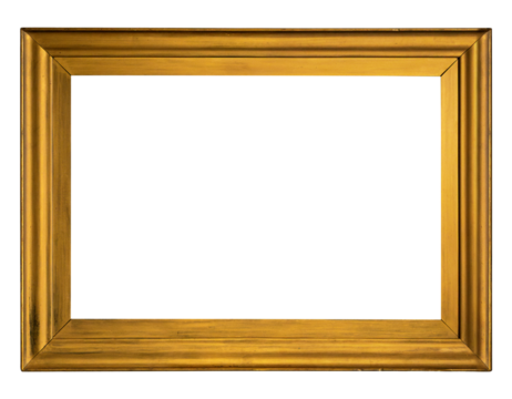 Artistic gilded vintage picture frame with transparent background