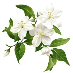 Delicate white blossoms on a branch