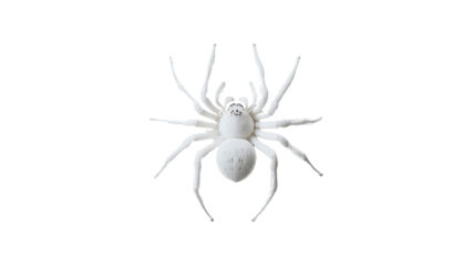 White Spider on Transparent Background - Macro Photography of Arachnid