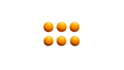 Abstract Orange Spheres Grid Pattern on Transparent Background
