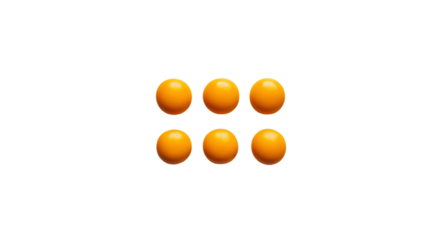 Abstract Orange Spheres Grid Pattern on Transparent Background