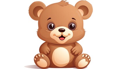 Obraz premium Adorable Vintage Teddy Bear Cartoon Vector Illustration for Children's Products and Designs