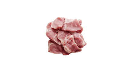 Fresh Raw Pork Cubes, Close-up Studio Shot