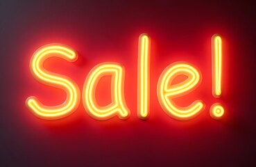 Neon Sale+ACE- sign in large bubble letters red and yellow glow