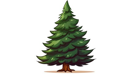 Vector Pine Tree Icon for Merry Christmas and Seasonal Themes in Festive Style