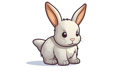 Obraz premium Adorable Rabbit Bit Vector Illustration - Cartoon Vector Illustration
