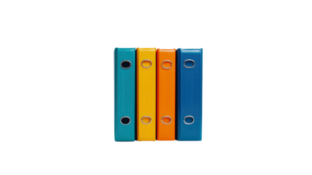 Colorful Ring Binders in a Row - Office Organization Concept