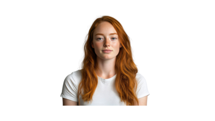 Portrait of a Young Woman with Long Red Hair