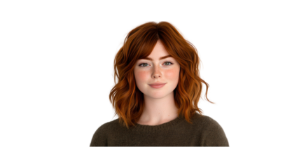 Portrait of a Young Woman with Red Curly Hair